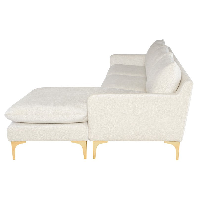 Anders Coconut - Brushed Gold Sectional