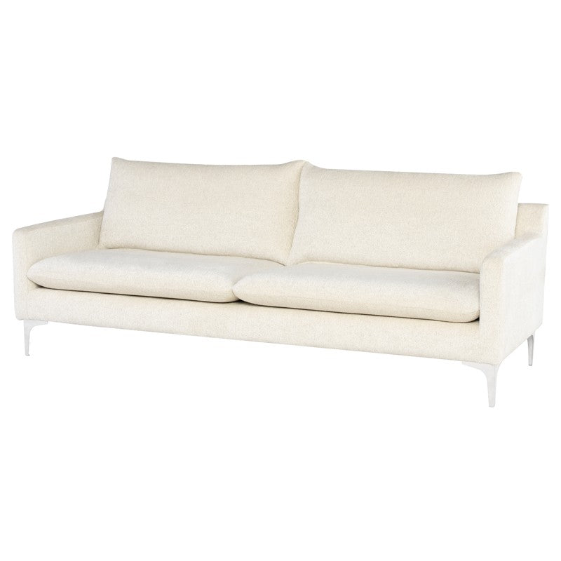 Anders Coconut - Brushed Stainless Steel Sofa