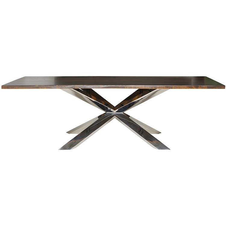 Couture 96" Seared Oak Wood - Polished Dining Table