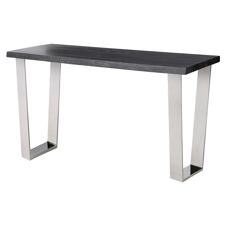 Versailles Oxidized Grey - Polished Stainless Steel Console Table