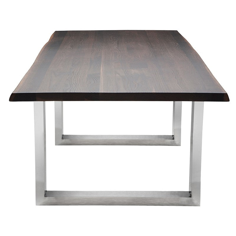 Lyon 112" Seared Oak Wood - Polished Dining Table