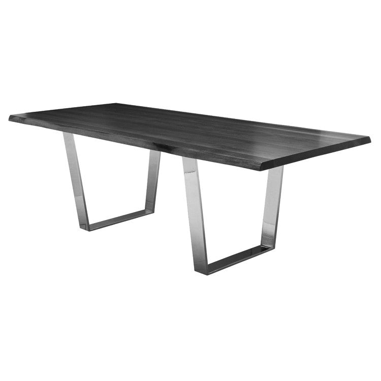Versailles 112" Oxidized Grey Oak  - Polished Dining Table