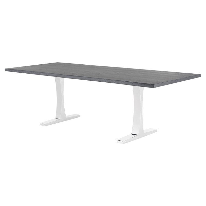 Toulouse 112" Oxidized Grey - Polished Dining Table