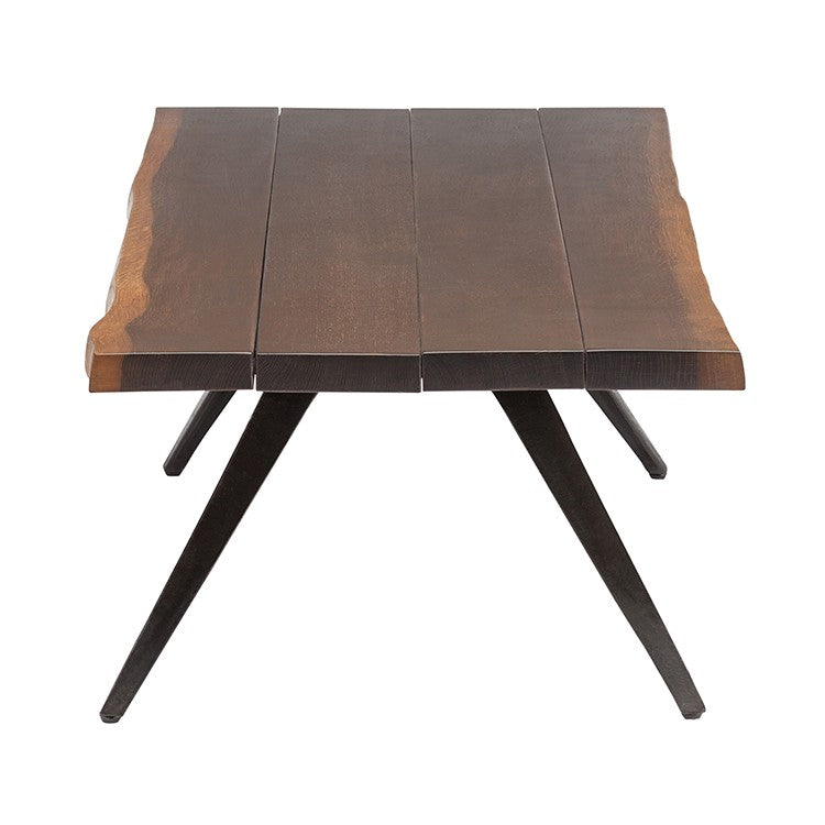 Vega Seared Oak - Black Cast Iron Coffee Table