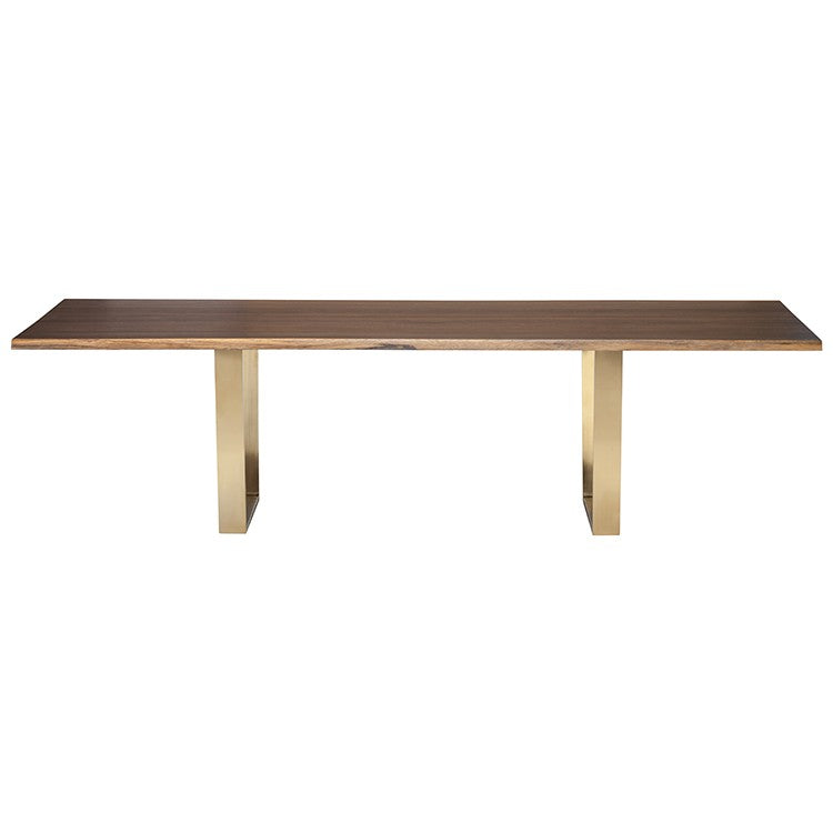 Versailles 96" Seared Oak - Gold Dining Table