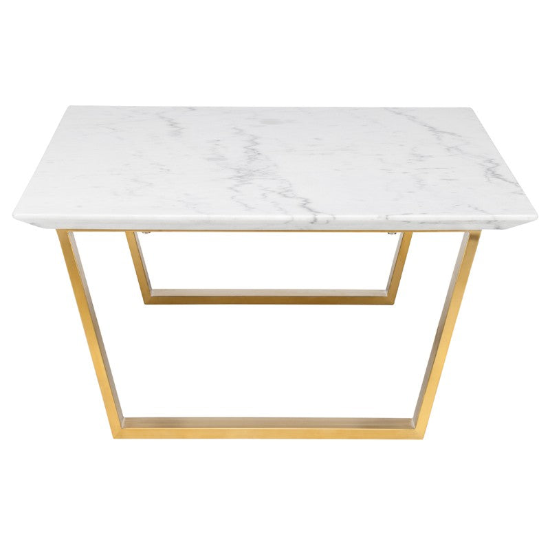 Catrine White Marble - Brushed Gold Coffee Table