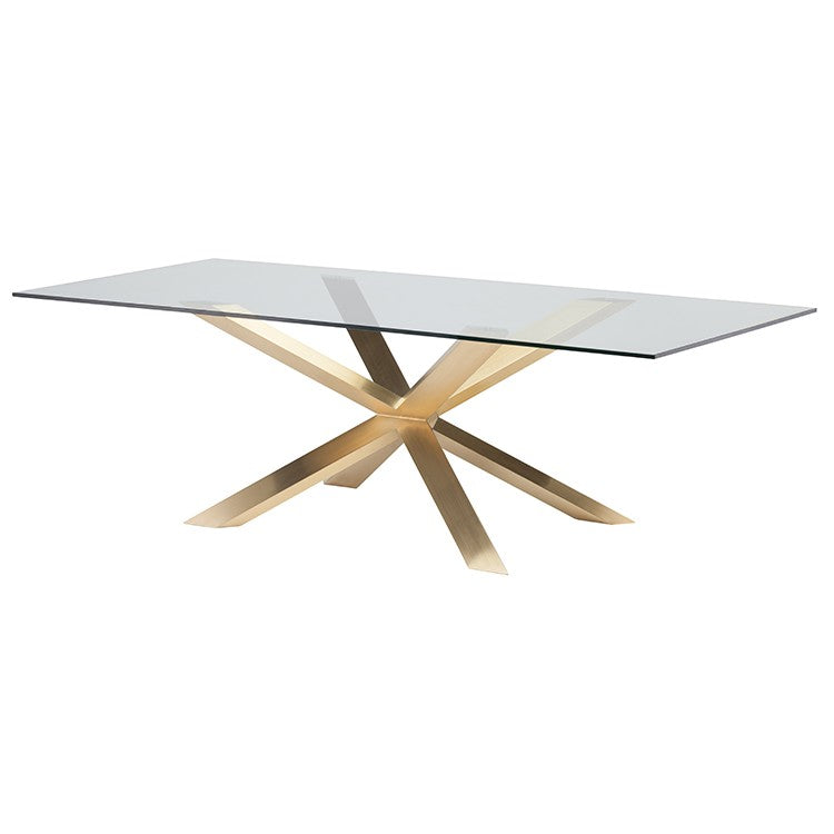 Couture 95" Gold Brushed Dining Table