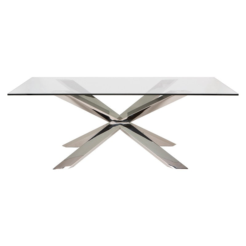 Couture 95" Stainless Steel Dining Table