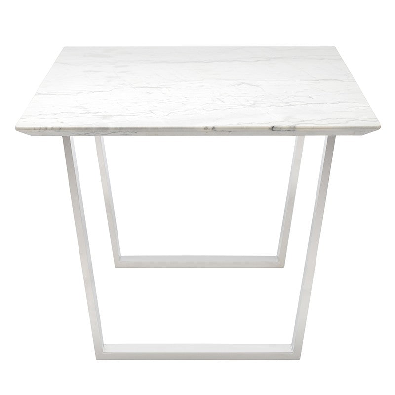 Catrine 79" White Marble - Polished Dining Table
