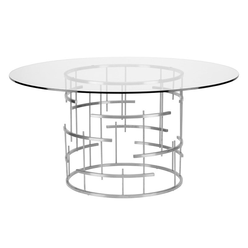 Round Tiffany 59" Stainless Steel Dining Table