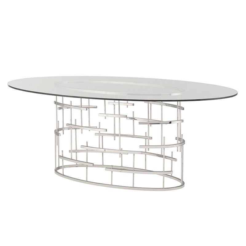 Oval Tiffany 77" Stainless Steel Dining Table