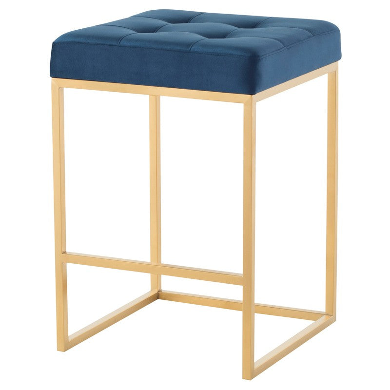Chi Peacock-Brushed Gold Counter Stool