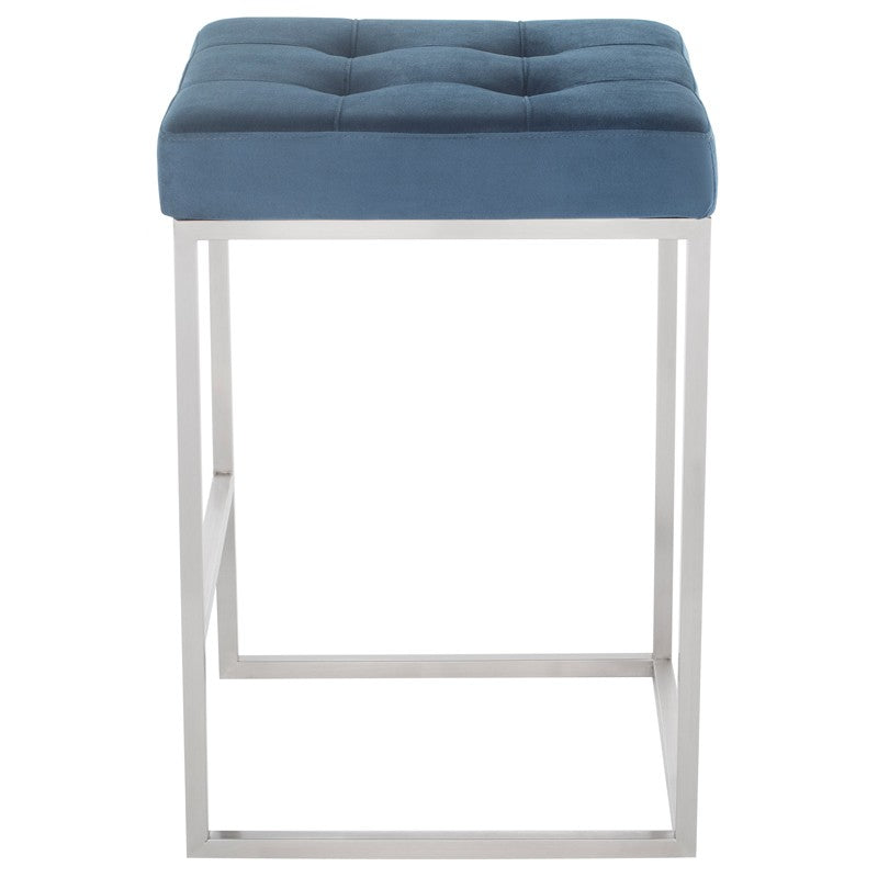 Chi Peacock-Brushed Stainless Steel Counter Stool