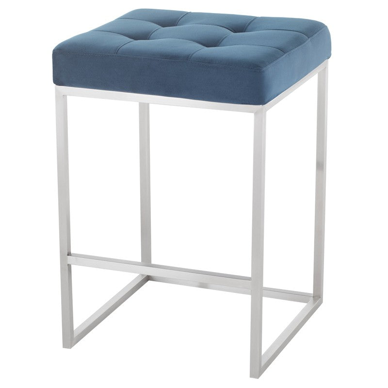 Chi Peacock-Brushed Stainless Steel Counter Stool