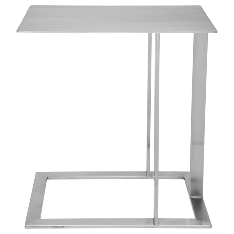 Celine Brushed Stainless - Polished Stainless End Table