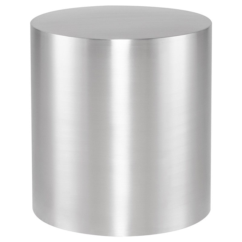 Piston Brushed Stainless Steel End Table