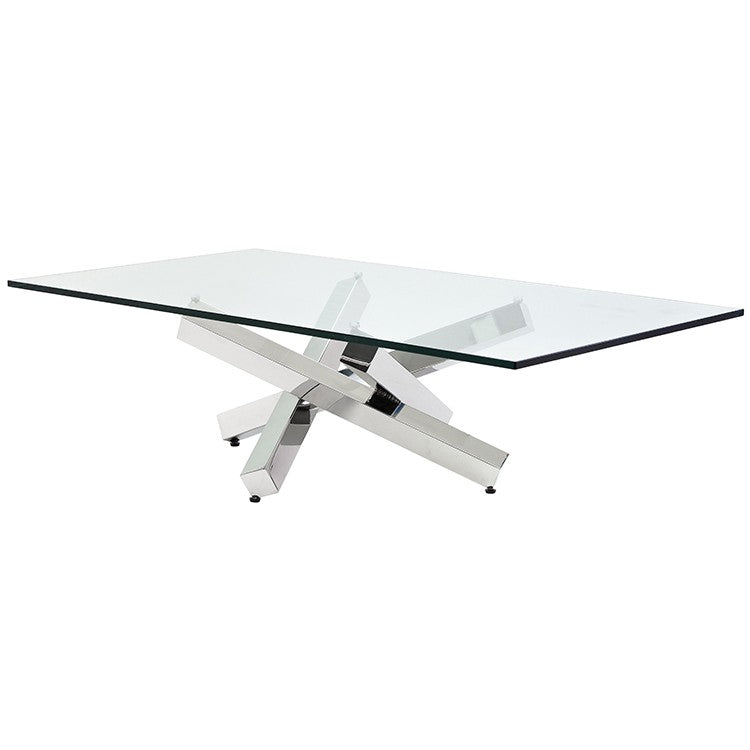 Henri Polished Stainless Steel Coffee Table