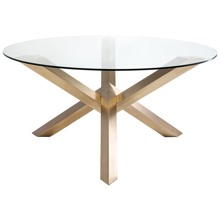 Costa 59" Gold Brushed Dining Table
