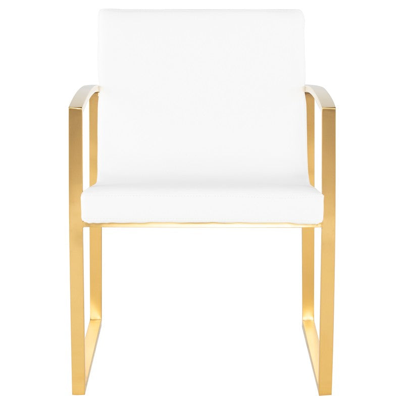Clara White-Gold Dining Chair