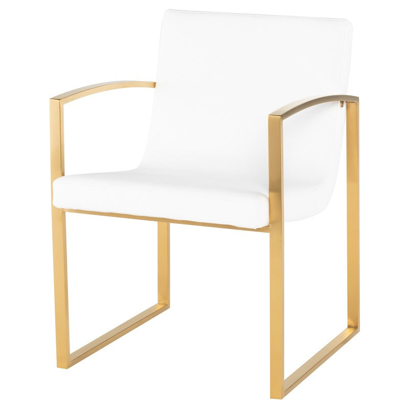 Clara White-Gold Dining Chair
