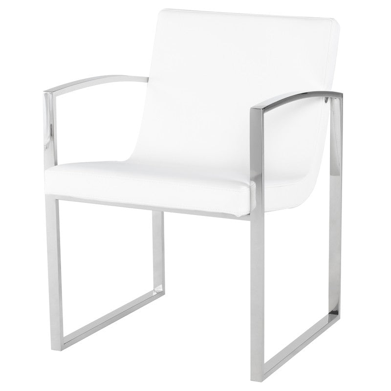 Clara White-Steel Dining Chair
