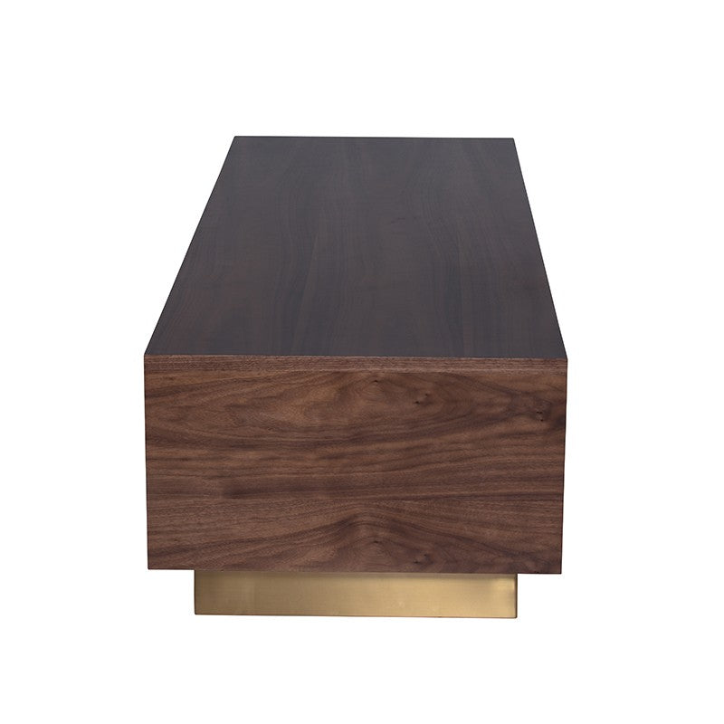 Jakoby Walnut - Brushed Gold Coffee Table