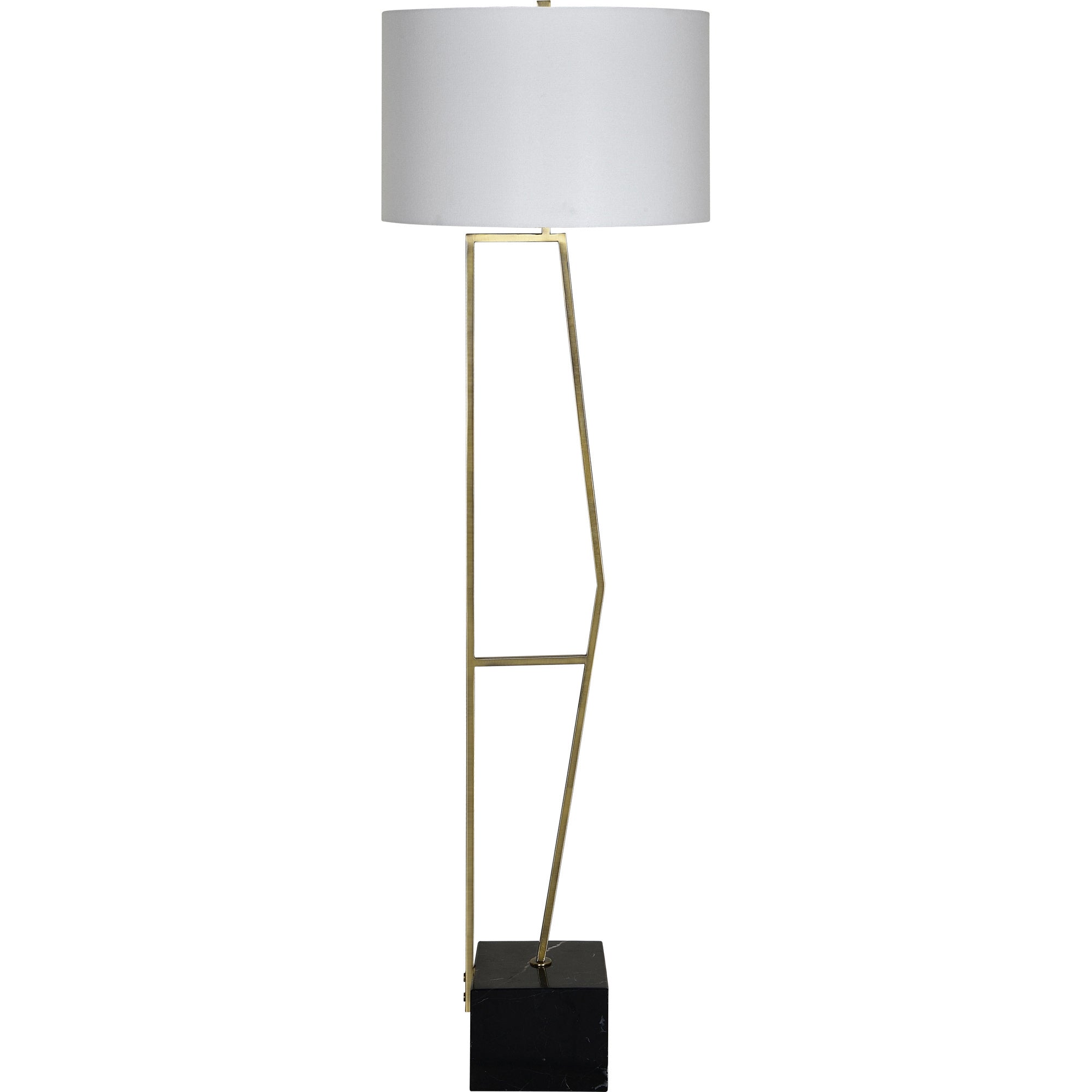 Angelov 18" Iron - Black Marble Floor Lamp