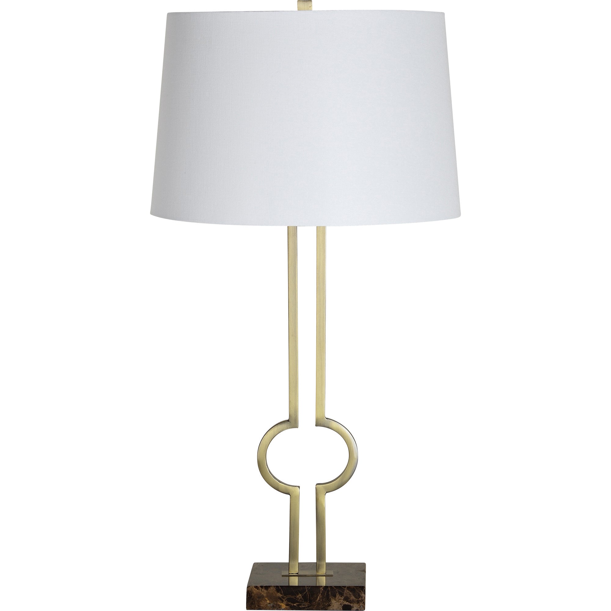 Elon 16" Iron - Brown Marble Table Lamp