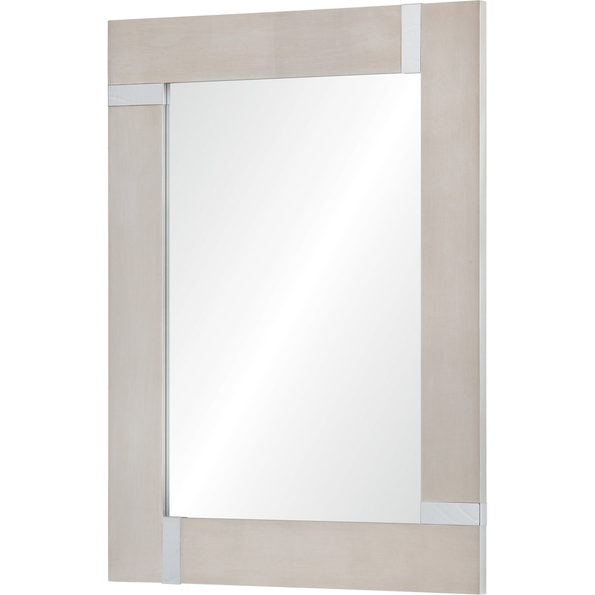Capiz 30" Silver Leaf - Chrome Mirror