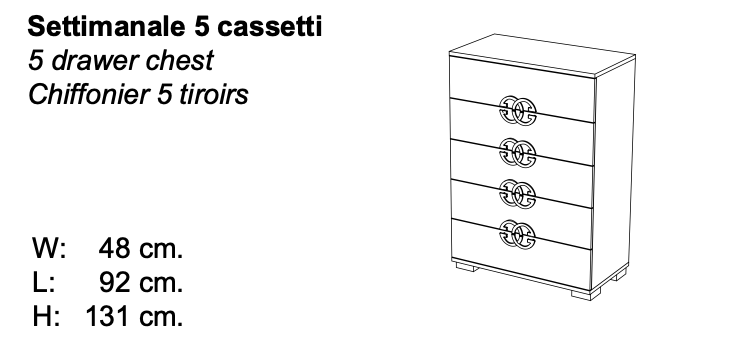 Prestige 5-Drawer Chest of Drawers