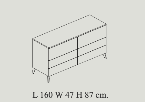 Sirio 6-Drawer Double Dresser