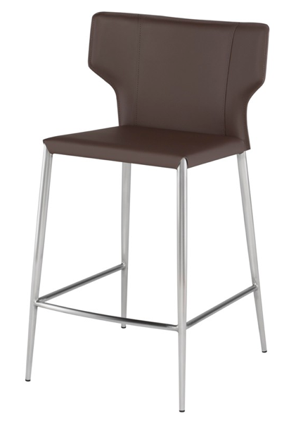 Wayne Mink- Brushed Stainless Steel Counter Stool