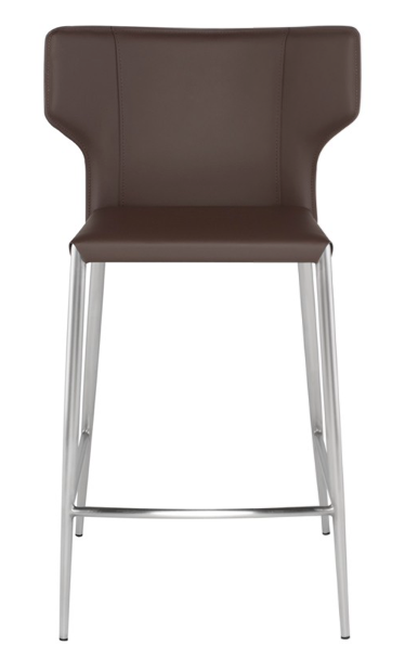 Wayne Mink- Brushed Stainless Steel Counter Stool