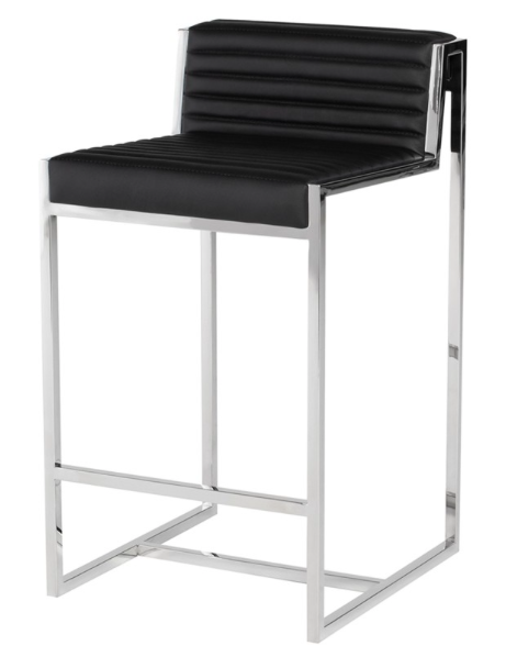 Zola Black- Polished Stainless Steel Counter Stool