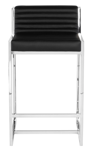 Zola Black- Polished Stainless Steel Counter Stool