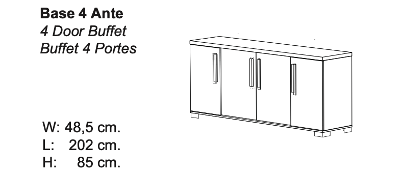 Sarah 4-Door Buffet