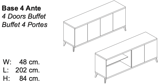 Treviso 4-Door Buffet