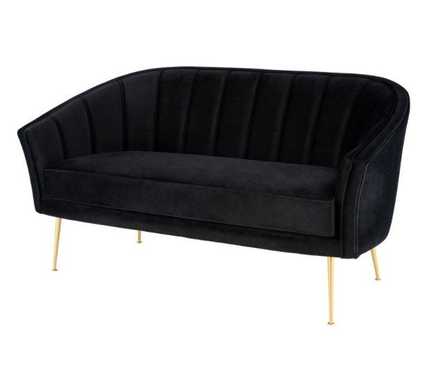 Aria Black Double Sofa