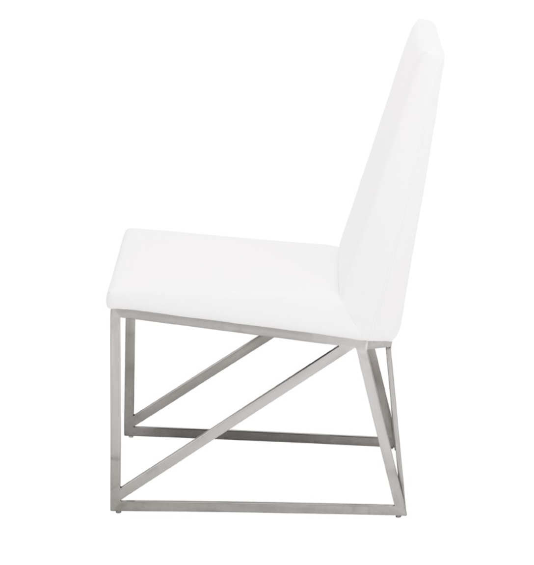 Caprice White Steel Dining Chair