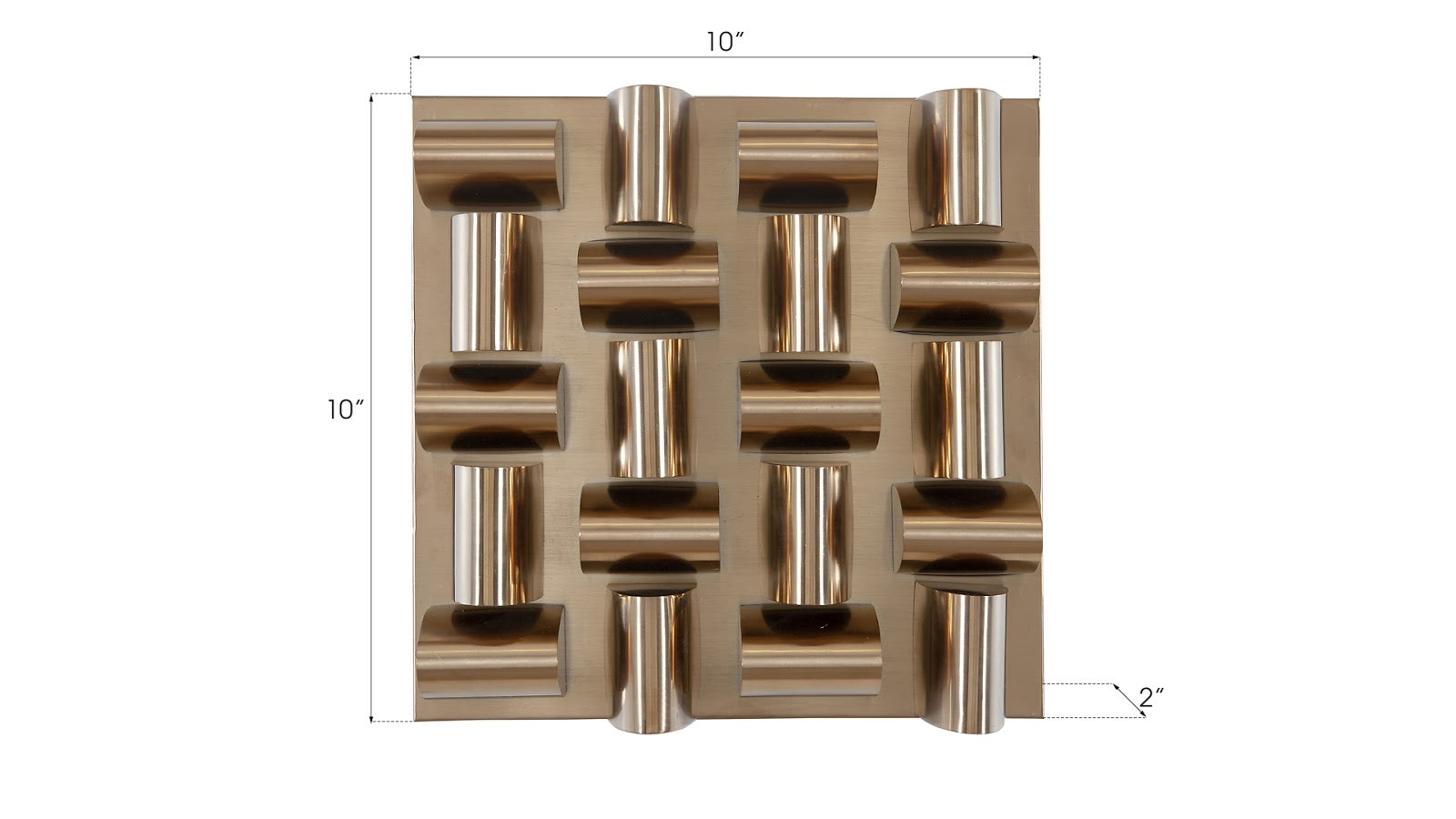 Arete Wall Tile Plated Brass Finish
