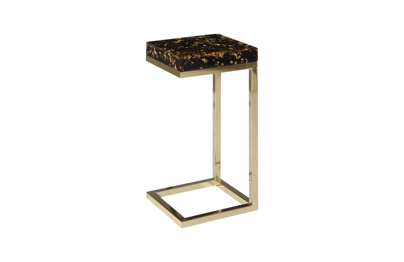 Captured End Table Gold Flake, Plated Brass Base