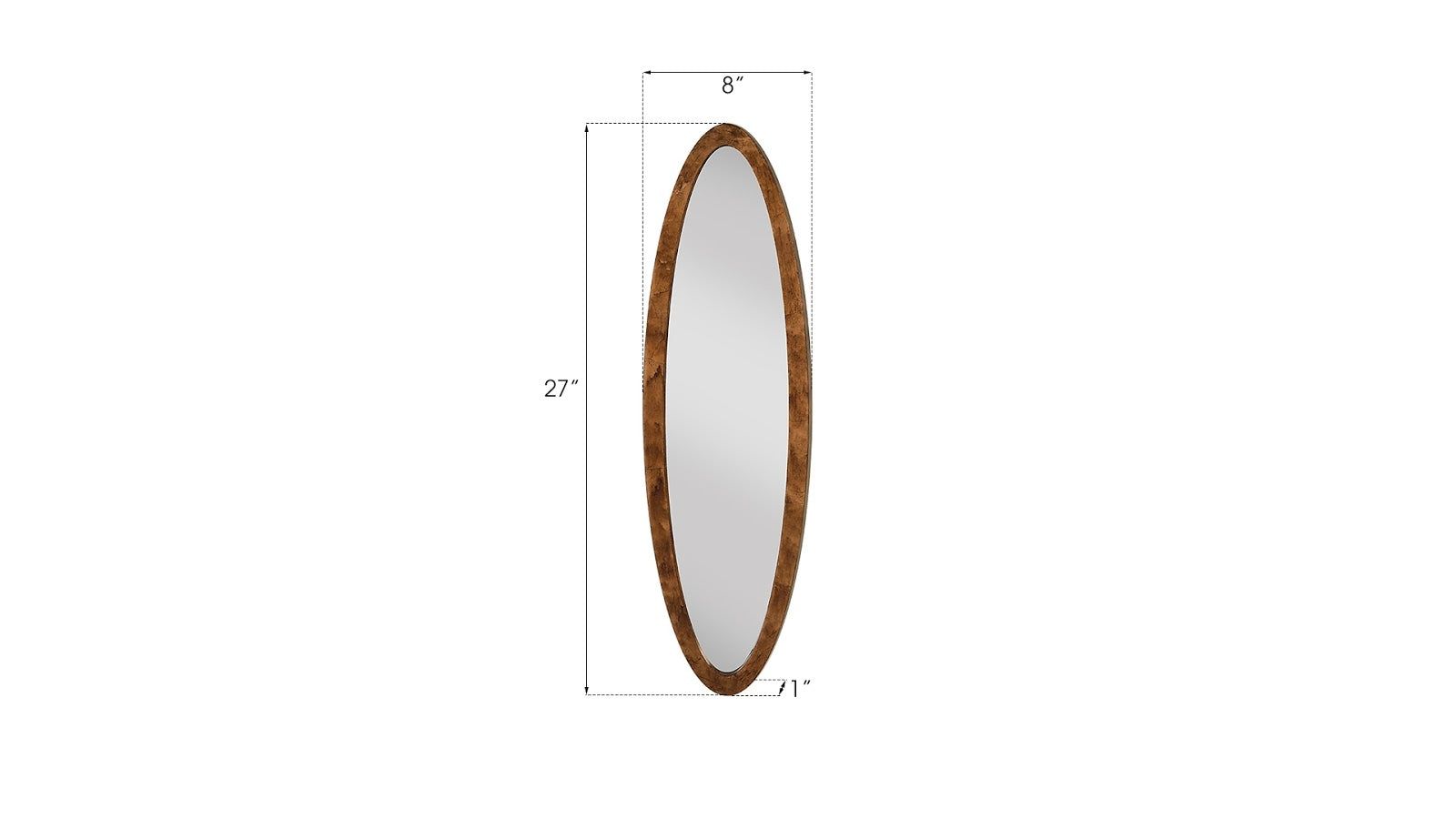 Elliptical Oval Mirror, Small, Von Braun
