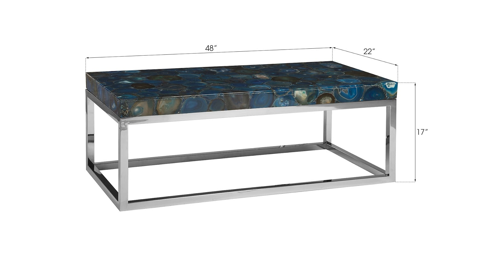 Agate Coffee Table Stainless Steel Base