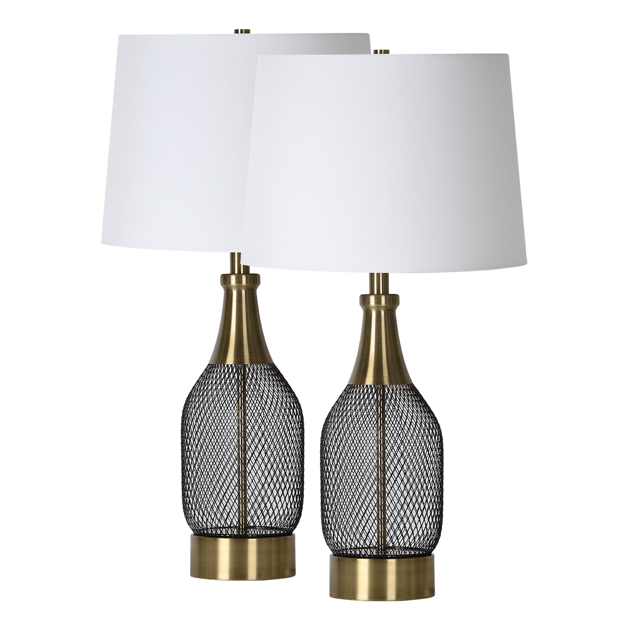 Fantina 14" Set Of 2 Iron - Antique Brass Table Lamp