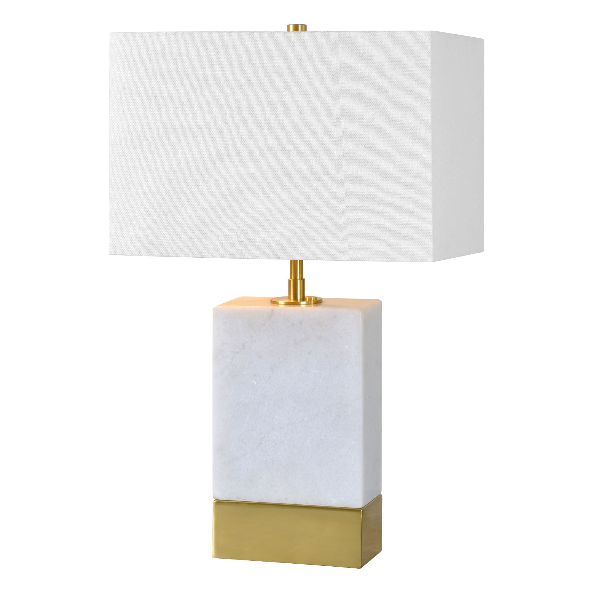 Lucent 20" White Marble - Satin Gold Table Lamp