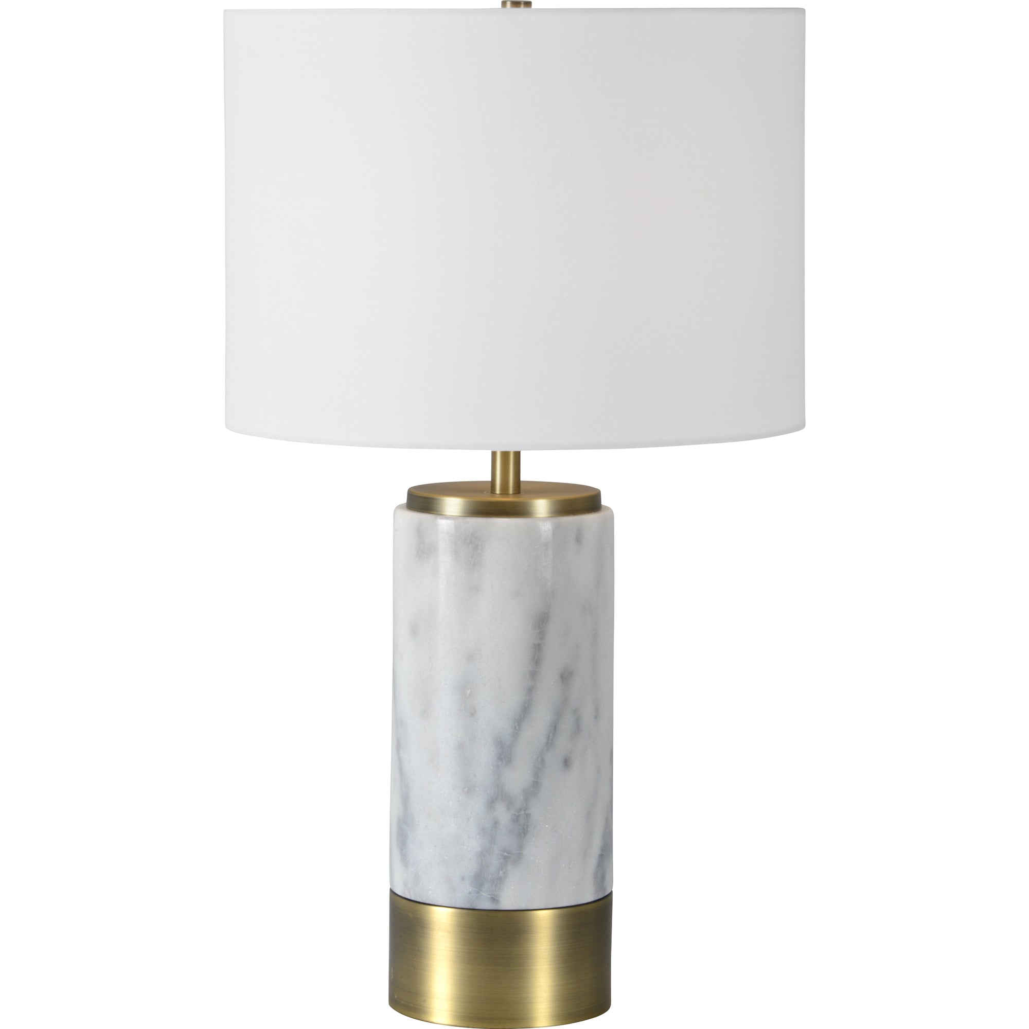 Hainsworth 25" Steel - White Marble Table Lamp