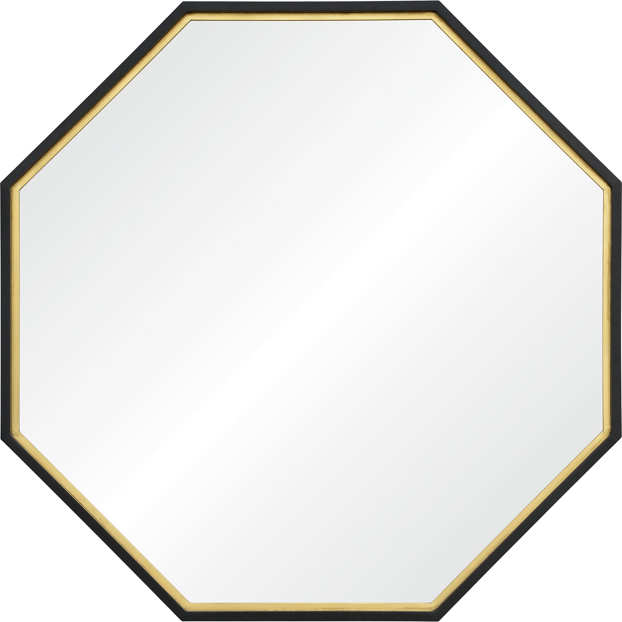 Octo 45" Pine Wood - Black/Gold Leaf Mirror