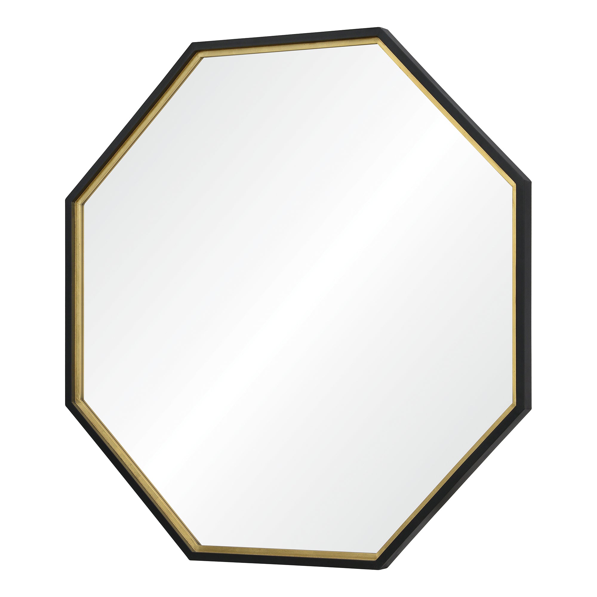 Octo 45" Pine Wood - Black/Gold Leaf Mirror