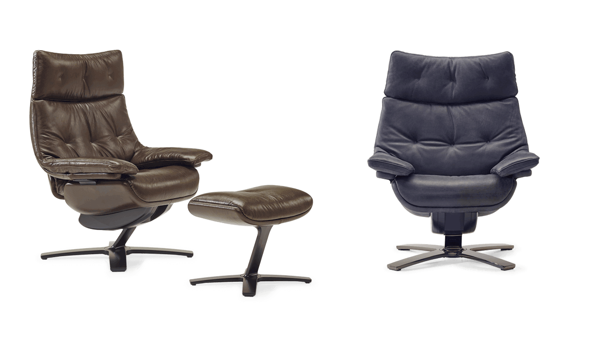 Re-Vive Club Recliner Chair with Ottoman