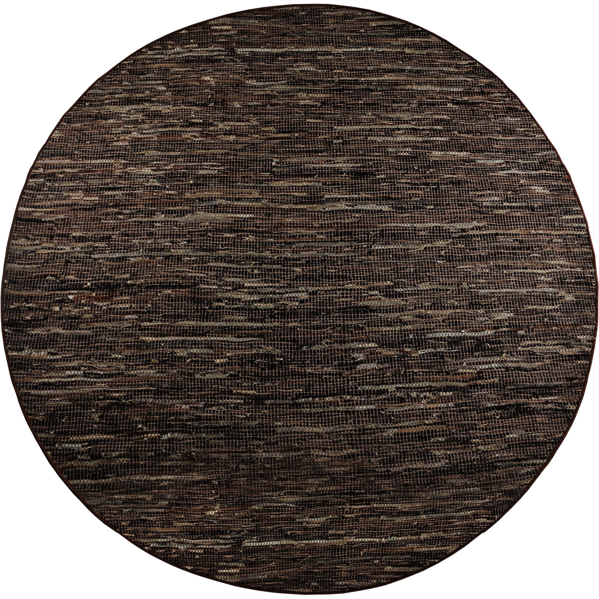 Miles 8' Dark Brown - Leather Rug